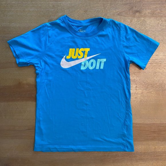 Nike Just Do It Swoosh Short Sleeve Tshirt - Blue - Picture 1 of 3